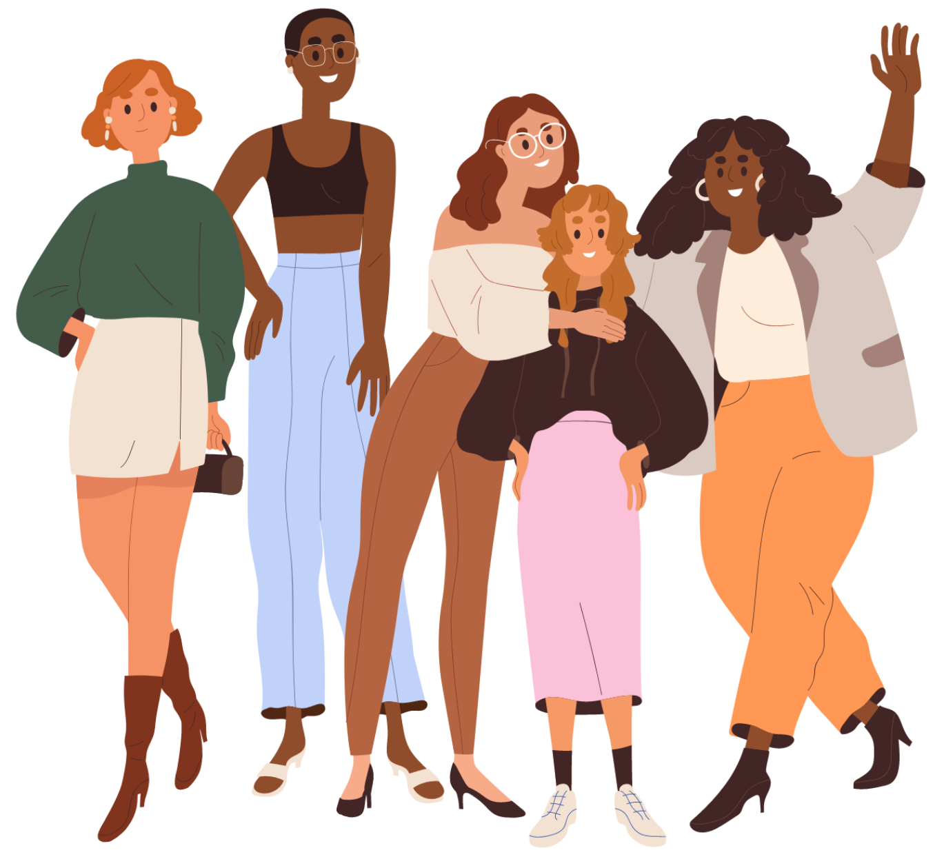 Ilustración de un grupo diverso de mujeres, imagen de la campaña VictoriA